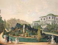 Courtener View of the Manor House with a Round Parterre  - Hermitage